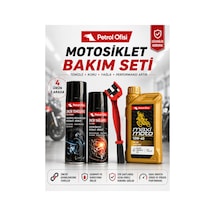 Petrol Ofisi Motosiklet Bakım Seti Maximoto 10w-40 1l + Zincir Temizleyici + Yağlayıcı + Fırça