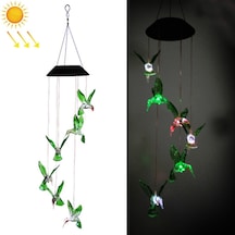 Sones Açık Güneş Rüzgar Çanı Lambası Avlu Bahçe Dekorasyon Led Peyzaj Lambası Süsler, Stil: Renkli Sinek Kuşu