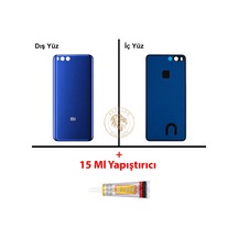 Xiaomi Mi 6 Mavi Arka Pil Kapağı Batarya Kapağı Lazer Kesim + B-7000 Yapıştırıcı Çok Renkli