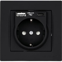 Mutlusan Usb Type C Priz 2.4ah Karavan Usb Priz - Siyah-1006