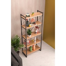Kitaplık 5 Raflı Ceviz 180 Cm Beyaz
