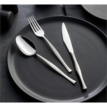 Nehir Zarif Sade 89 Parça Karton Kutulu Çatal Kaşık Bıçak Takımı Gümüş