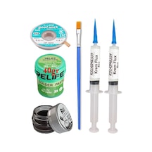 Relıfe Rl-402 Krem Lehim 183 C 40gr Havya Uç Temizleyici Flux Lehim Toplama Cp-3515 Emme Teli Fırça Seti02