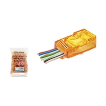Nodar Nd2413 Cat6 Ez Rj45 Konnektör 100 Adet Plastik Kutu - Turuncu