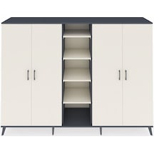 Hyperion Dolap 12 Raflı 4 Kapaklı 220x44x163 Antrasit-aytaşı Antrasit-aytaşı