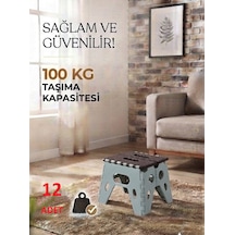 12 Adet Mini Sağlam Dayanıklı Kullanışlı Şık Katlanır Tabure Ma099 Gri 12 Adet