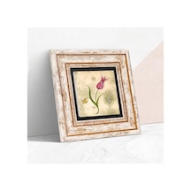 Pinecone Stone Lale Ebru Sanatı Taş Duvar Tablosu - Çerçeveli Taş Tablo - Dekoratif Duvar Sanatı - Modern Ev Ve Of