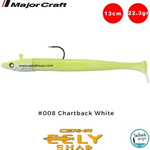 Major Craft Ceana Eely Shad Ces-130 13cm 22.3gr Silikon Balık 008 Chartback White