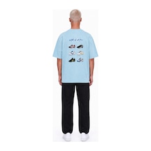 Respire Erkek Goats Baskılı Oversize T-shirt Bebe Mavi Bebek Mavisi
