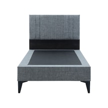 Beehanem Bengü Tek Kişilik 3lü Set Yatak+baza+başlık Gri 90 X 190