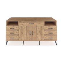 Kronos Konsol 4 Raflı 7 Çekmeceli 2 Kapaklı 176x59x83 Çam-çam/çam Çam/çam
