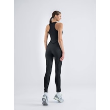 Lismina Sculpt Line Askılı Spor Tayt Tulum Siyah