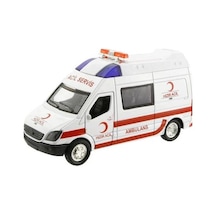 Metal Çek Bırak Sesli Ve Işıklı Ambulans 1/36 Ölçek Diğer