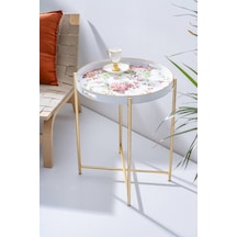 Raya Çıkarılabilir Tepsili Sehpa - 49 Cm Renkli