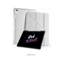 Apple Uyumlu iPad 11. Nesil A16 2025 11 İnç Kalem Bölmeli Standlı Fuchsia Tri Folding Tablet Kılıfı Tablet Kılıfı