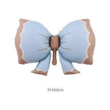 Retro Fiyonk Pastel Folyo Balon Büyük Boy Mavi 90-61 Cm 256