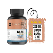 Core Base 250 Ml Vg Pg 80-20 6 Mg/ml Bitkisel Gliserin Base E422