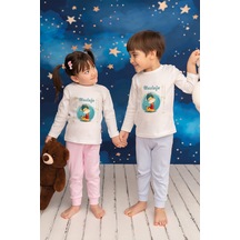 Pia Baby İsme Özel Erkek Çocuk 2 Adet Pijama Takımı %100 Pamuk Penye İsim Baskılı Kişiye Özel Kreş Pijaması Hediye Seti 20825p15pi Krem