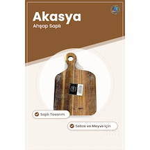 Akasya Ahşap Saplı Kesme Tahtası Kesim Panosu Mutfak Sebze Meyve Çok Renkli