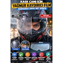 Motosiklet Kask Vizörü Yağmur Kaydırıcı Buğu Önleyici Şeffaf Film 23,5x7 Cm Evrensel Pratik Uygulama