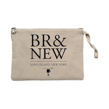 Brand New Long Island Krem Clutch Astarlı Cüzdan / El Çantası Krem