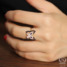 925 Ayar Gümüş Kelebekli Yüzük, Sarı