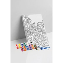 Mitolojik Figürler Desenli Mandala Tuval Boyama Seti 40x50 Cm