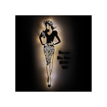 Led Işıklı Kişiselleştirilebilir Kadın Temalı Tablo Almira Dekoratif Gece Lambası Sarı - 737249549 Sarı