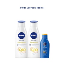 Nivea Q10 Sıkılaştırıcı Vücut Losyonu 2 x 250 ML + Güneş Losyonu Spf50 100 ML