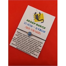 Gümüştel El Sanatları Sertifikalı Akrep Burcu Akuamarin Doğal Taş Ip Burç Bilekliği Çok Renkli