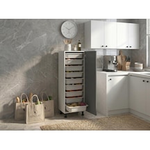 Kenzlife Membran Sepetli Kilitli Mutfak Dolabı Ruberukilit Gribyz Panjur 122 45 30 Mebran Kapak Suntalam Gövde Beyaz