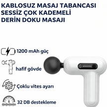 Erdmsp Profesyonel Derin Doku Masaj Tabancası Beyaz