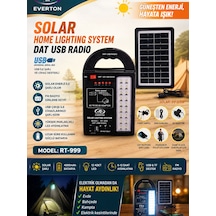 3 Ampullü Güneş Panelli Powerbank Radyo