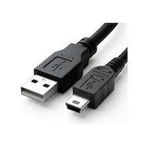 Mini Usb To Usb Şarj Ve Data Kablosu 1.5 Metre - Usb 2.0 Veri + Şarj - Usb-a'dan Mini Usb-b'ye 5 Pin - Dijital/aksiyon/araç Kamerası, Gps, Mp3/mp4, Ps3 Kolu Uyumlu - Tak Çalıştır