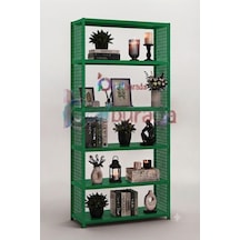 6 Katlı Renkli Tel Kafesli Dekoratif Çelik Raf - Çiçeklik Rafı, Ofis Rafı 0,70 Mm Kırmızı-31x75 Cm-150 Cm