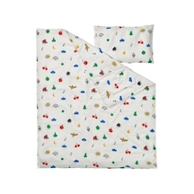 Ikea Grönfınk Tek Kişilik Nevresim Takımı 110 X 130 Cm Beyaz - Sarı - Kırmızı - Yeşil - Mavi Çok Renkli