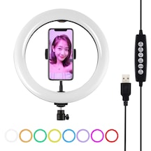 Puluz 10.2 İnç LED Işıklı 10 Modlu Halka Selfie Standı Siyah