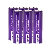 Power-xtra 3.7v Li-ion 18650 1500 Mah Şarjlı Pil - Başlı - 0.5c 6 Lı Paket