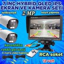 Tarım Araçlarına Özel 2 Adet Ahd 2mp Warm Ledli Kamera Ve 7'' Qled Ips Monitör 12 V