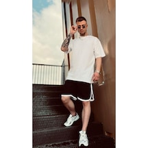 Flood Of Style Erkek Beyaz Düz Oversize Tshirt