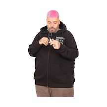 Mode Xl Erkek Büyük Beden Sweat Kapşon Ferm. Baskılı 24538 Siyah