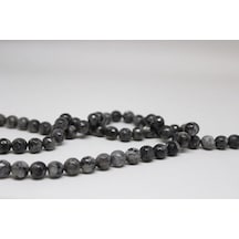 Yasam Tohumu Spekrolit Taşı Faset Kesim Yarım Dizi 10 MM 18 CM Gri