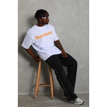 Modi Erkek Baskılı T-shirt Kısa Kol Bisiklet Yaka Regular Fit Rahat Kalıp Günlük Tişört - Beyaz - Mymg185478