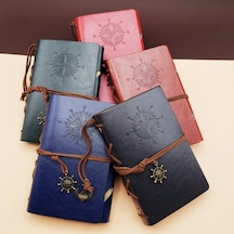 Küçük Boy Pusula Baskılı Deri Defter Diğer