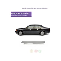 Mercedes W201 E-190 Krom Cam Çıtası 4 Parça 1983-1993 Arası Paslanmaz Çelik