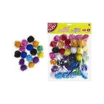 Bu-Bu Simli Pon Pon 3 Cm 50'Li Karma Renk