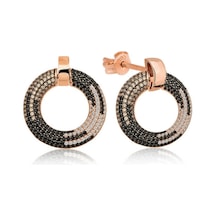 Gümüş Halka Küpe Gold - Rose Gold