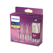 Philips Led Classic 40w B35 Led Mum Filament Ampul, 2700k Sarı Iş Çok Renkli
