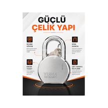 Yuma 65 Mm Kısa Kancalı Çelik Asma Kilit Ym-1265 Anahtarlı Güvenlik Kilidi