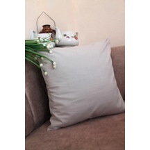 Kül Rengi Premium %100 Pamuklu Fermuarsız Kırlent Kılıfı 43x43cm